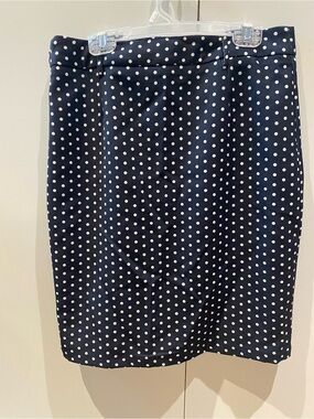 Women's Navy Polka Dot Pencil Skirt